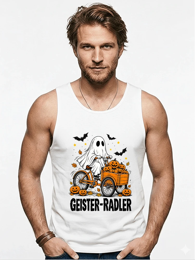 lustiges fahrrad t shirt halloween geister radler t shirt tanktop white