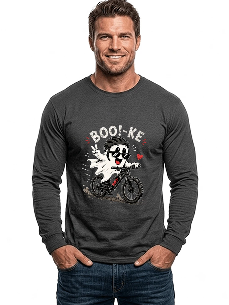 lustiges halloween t shirt damen herren fahrrad t shirt langarmshirt anthracite melange