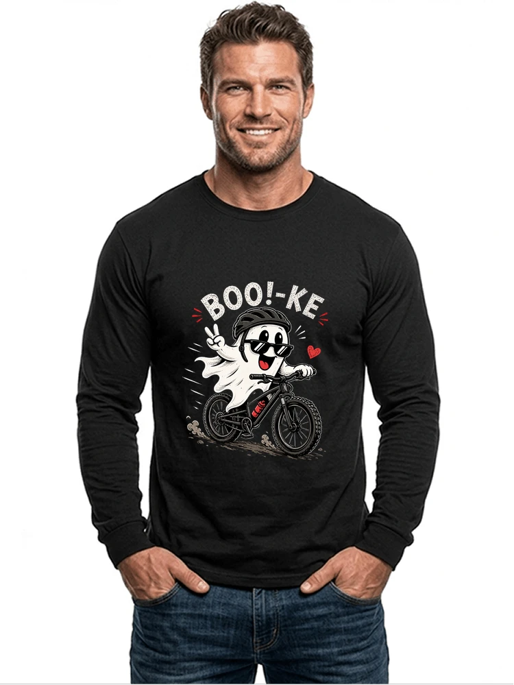 lustiges halloween t shirt damen herren fahrrad t shirt langarmshirt black