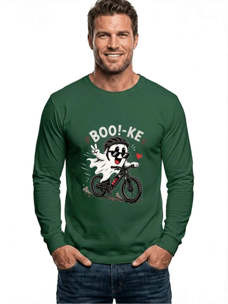 lustiges halloween t shirt damen herren fahrrad t shirt langarmshirt forest green