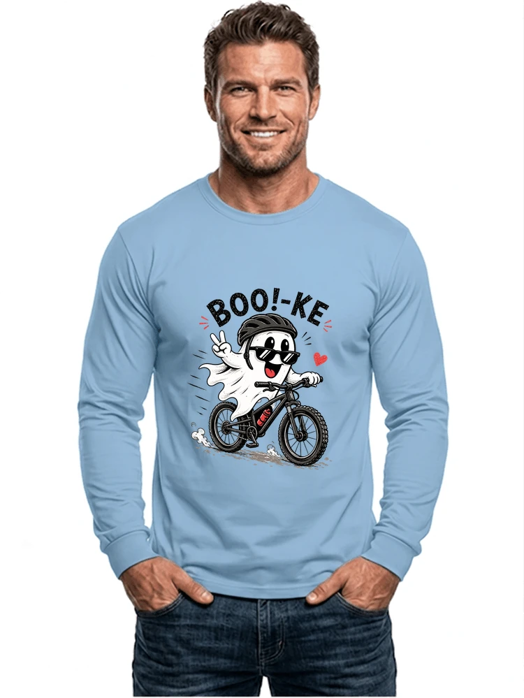 lustiges halloween t shirt damen herren fahrrad t shirt langarmshirt light blue