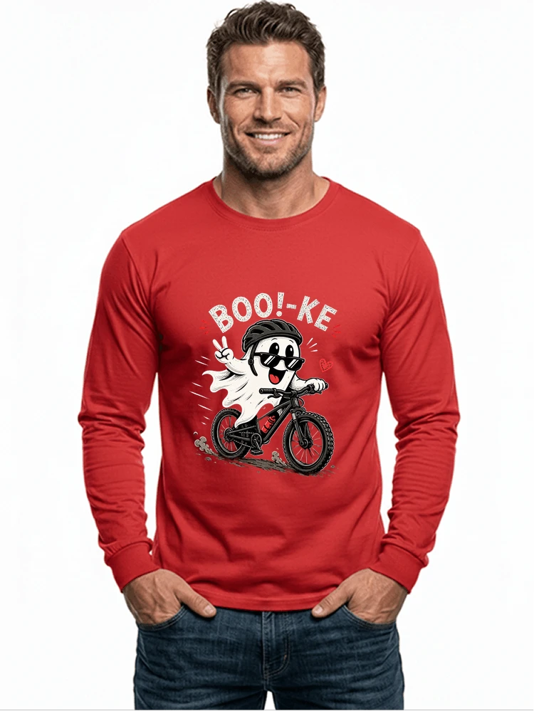 lustiges halloween t shirt damen herren fahrrad t shirt langarmshirt red