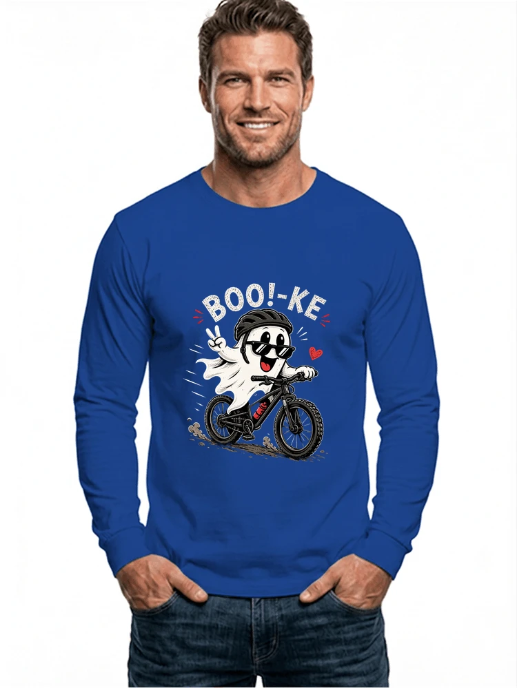 lustiges halloween t shirt damen herren fahrrad t shirt langarmshirt royal blue
