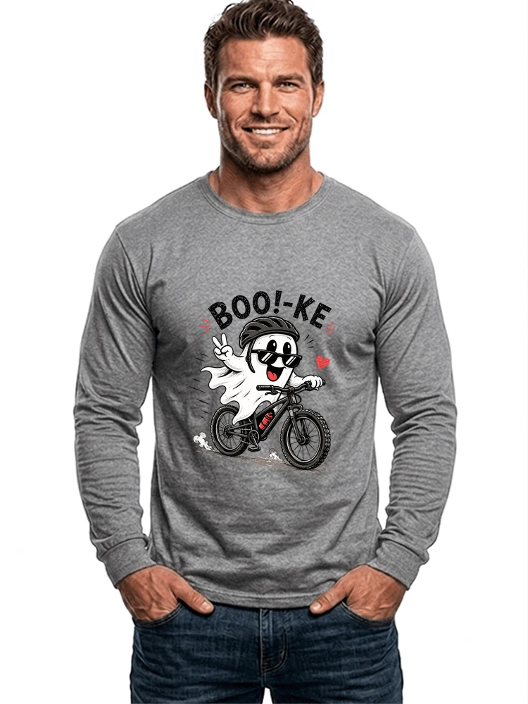 lustiges halloween t shirt damen herren fahrrad t shirt langarmshirt sport grey