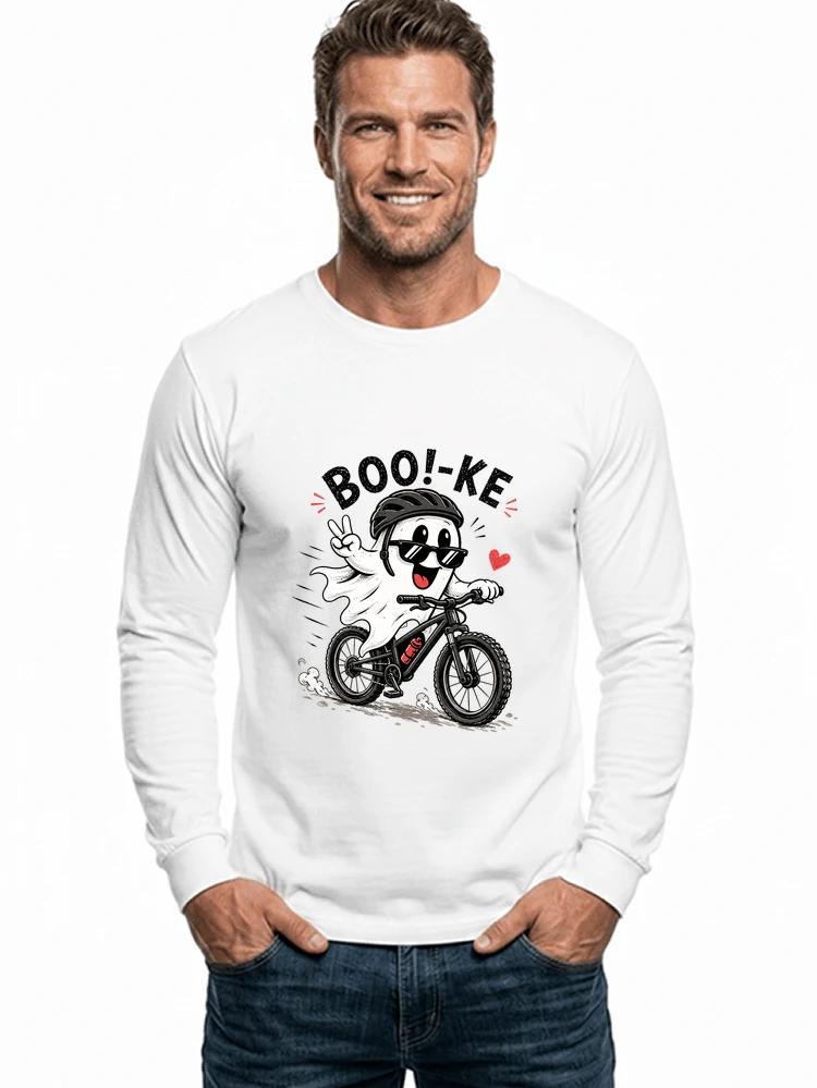 lustiges halloween t shirt damen herren fahrrad t shirt langarmshirt white