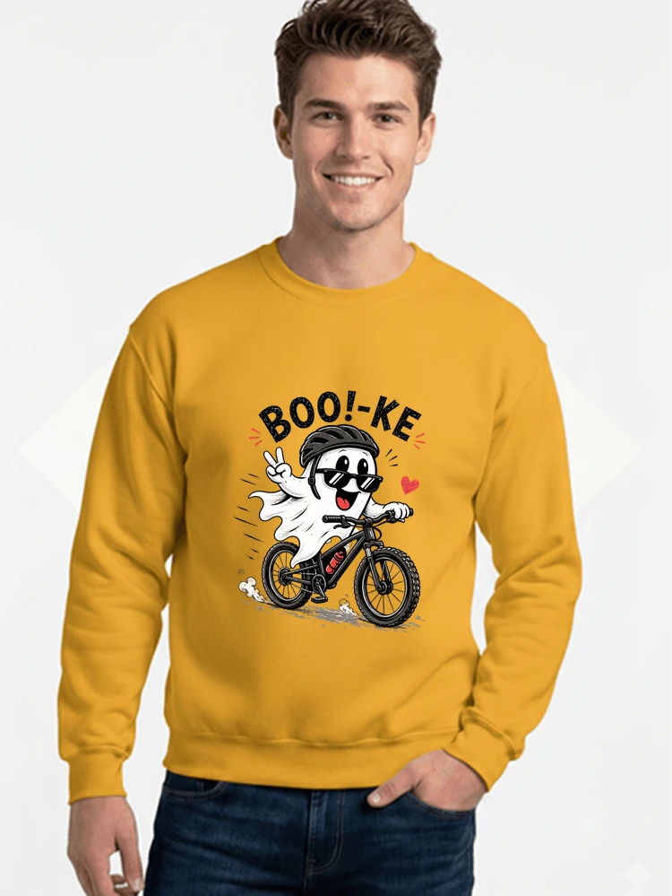 lustiges halloween t shirt damen herren fahrrad t shirt sweatshirt mit rundhalsausschnitt gold