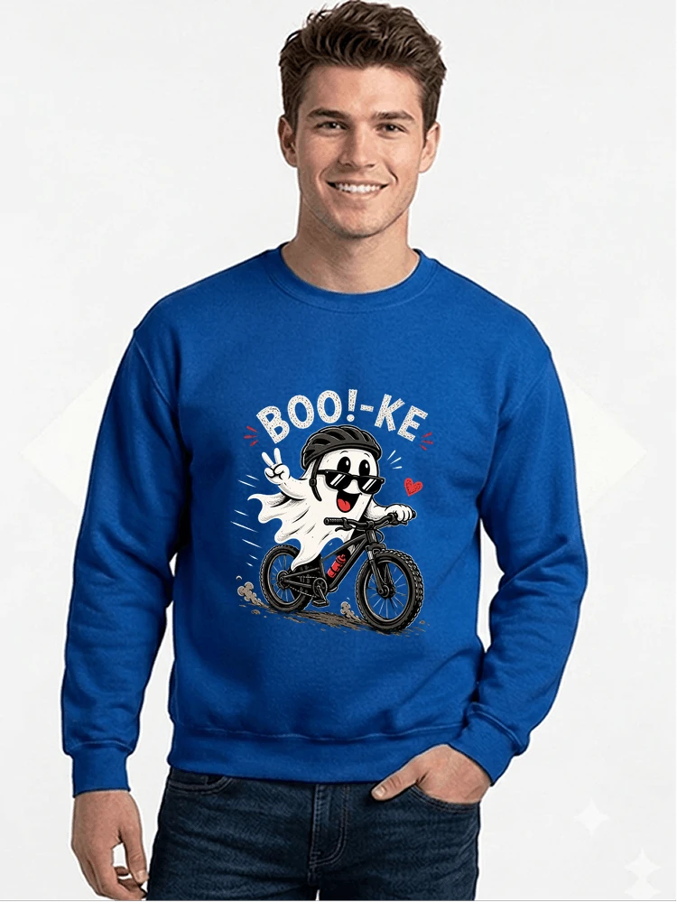 lustiges halloween t shirt damen herren fahrrad t shirt sweatshirt mit rundhalsausschnitt royal blue