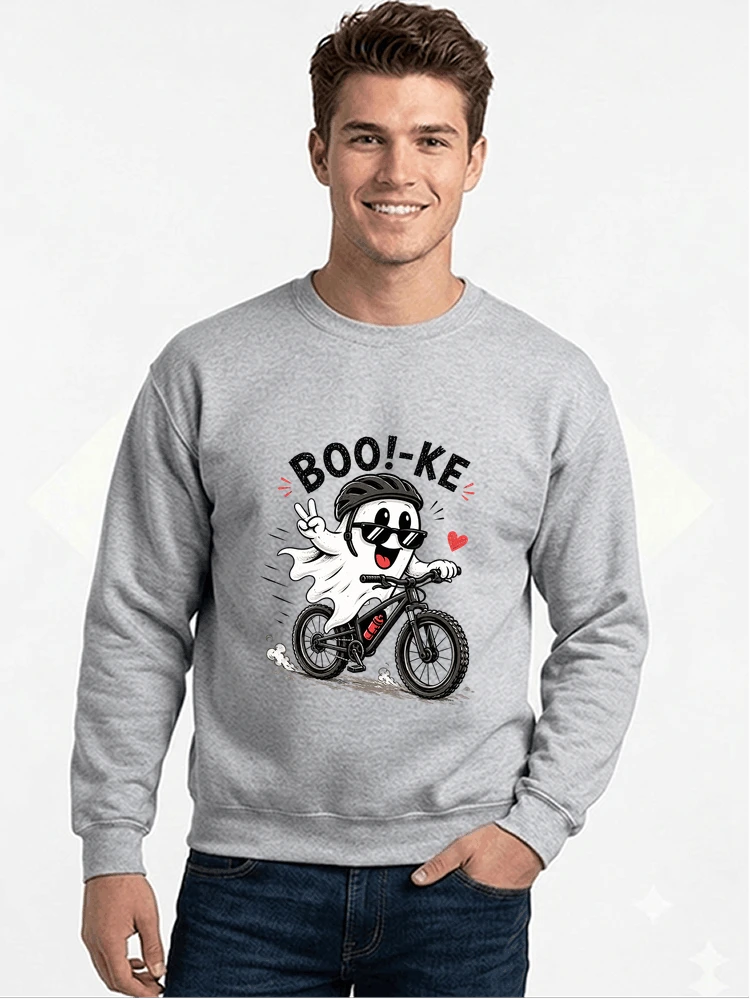 lustiges halloween t shirt damen herren fahrrad t shirt sweatshirt mit rundhalsausschnitt sport grey