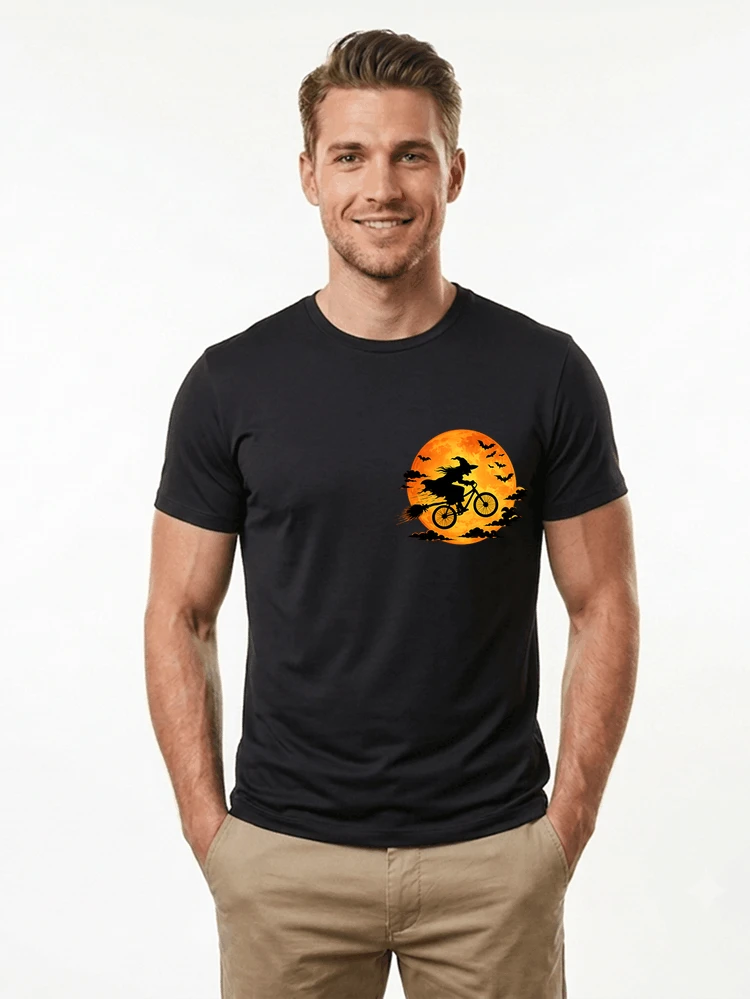 lustiges hexe fahrrad t shirt halloween vollmond biker shirt t shirt black