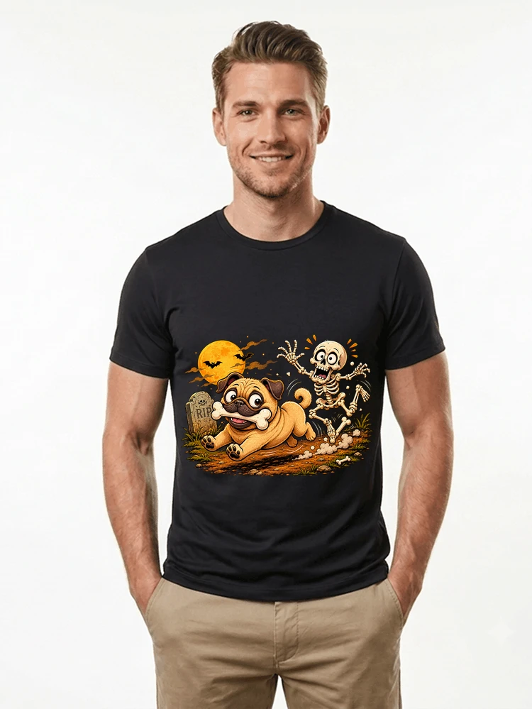 Lustiges Mops T-Shirt Halloween | Geschenk für Hundeliebhaber & Mops Fans