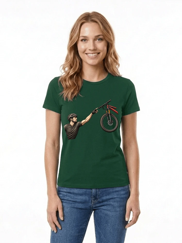 lustiges mountainbike parodiet shirt cooles mountainbike motiv fr biker damen t shirt forest green