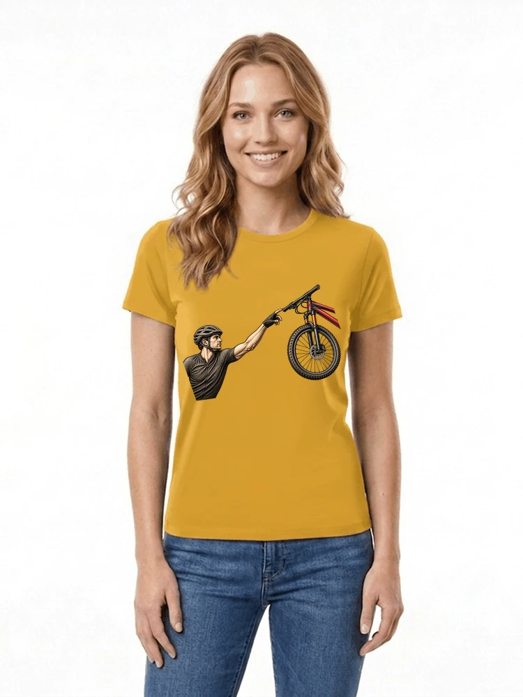 lustiges mountainbike parodiet shirt cooles mountainbike motiv fr biker damen t shirt gold