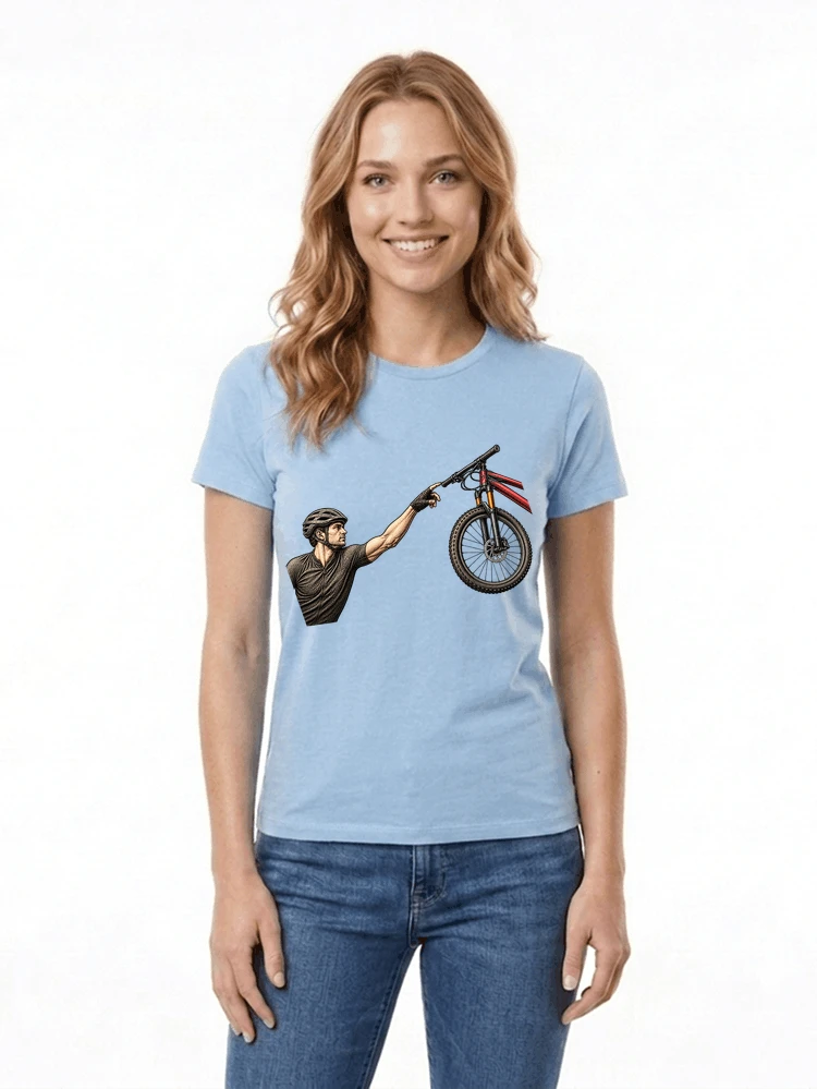 lustiges mountainbike parodiet shirt cooles mountainbike motiv fr biker damen t shirt light blue