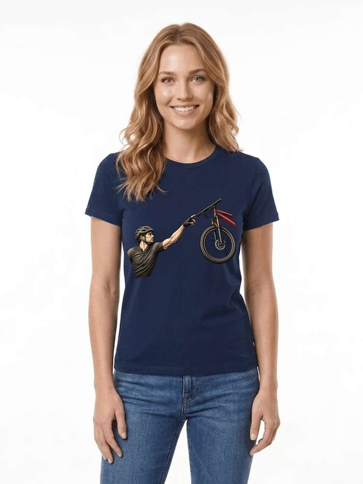 lustiges mountainbike parodiet shirt cooles mountainbike motiv fr biker damen t shirt navy
