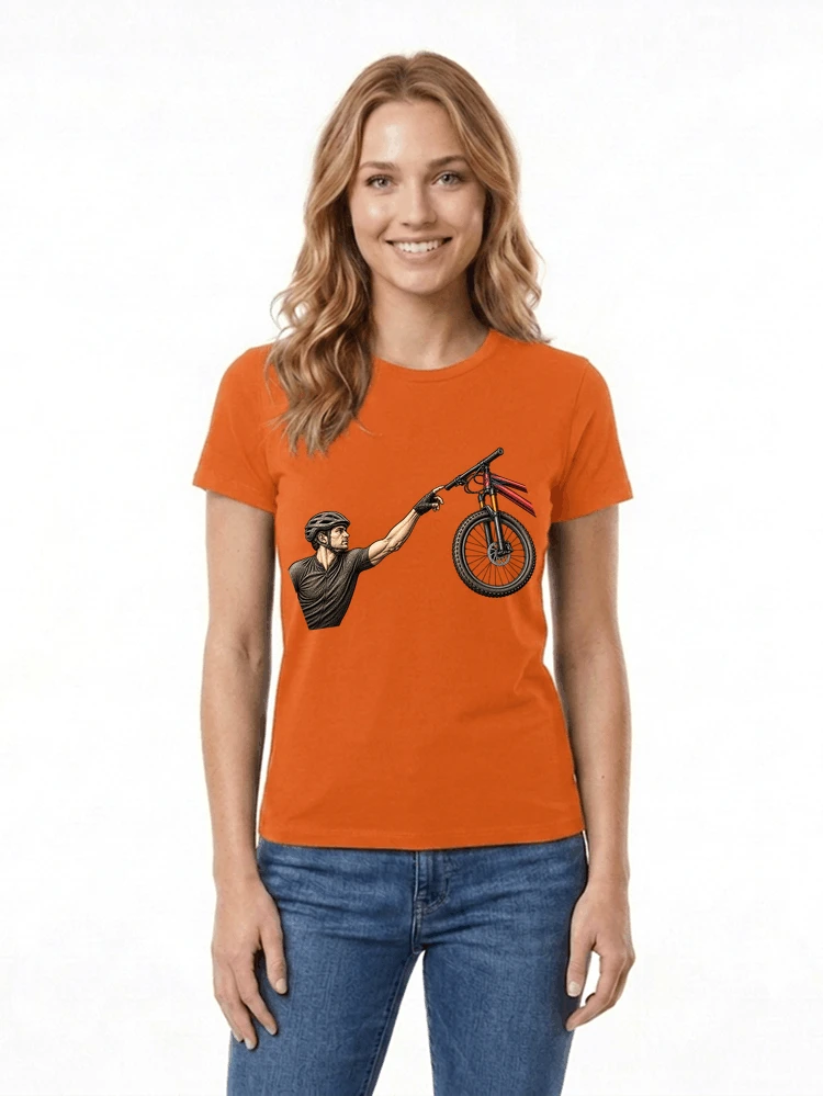 lustiges mountainbike parodiet shirt cooles mountainbike motiv fr biker damen t shirt orange