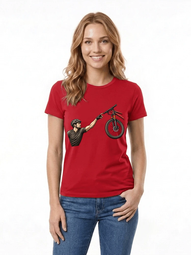 lustiges mountainbike parodiet shirt cooles mountainbike motiv fr biker damen t shirt red