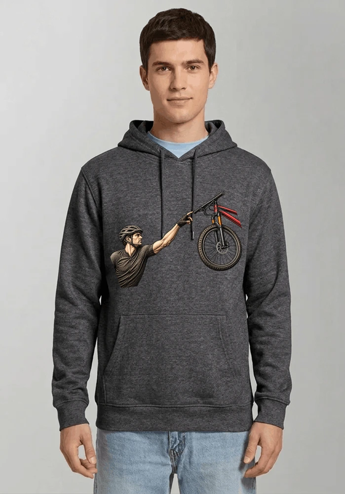 lustiges mountainbike parodiet shirt cooles mountainbike motiv fr biker kapuzenpullover anthracite melange