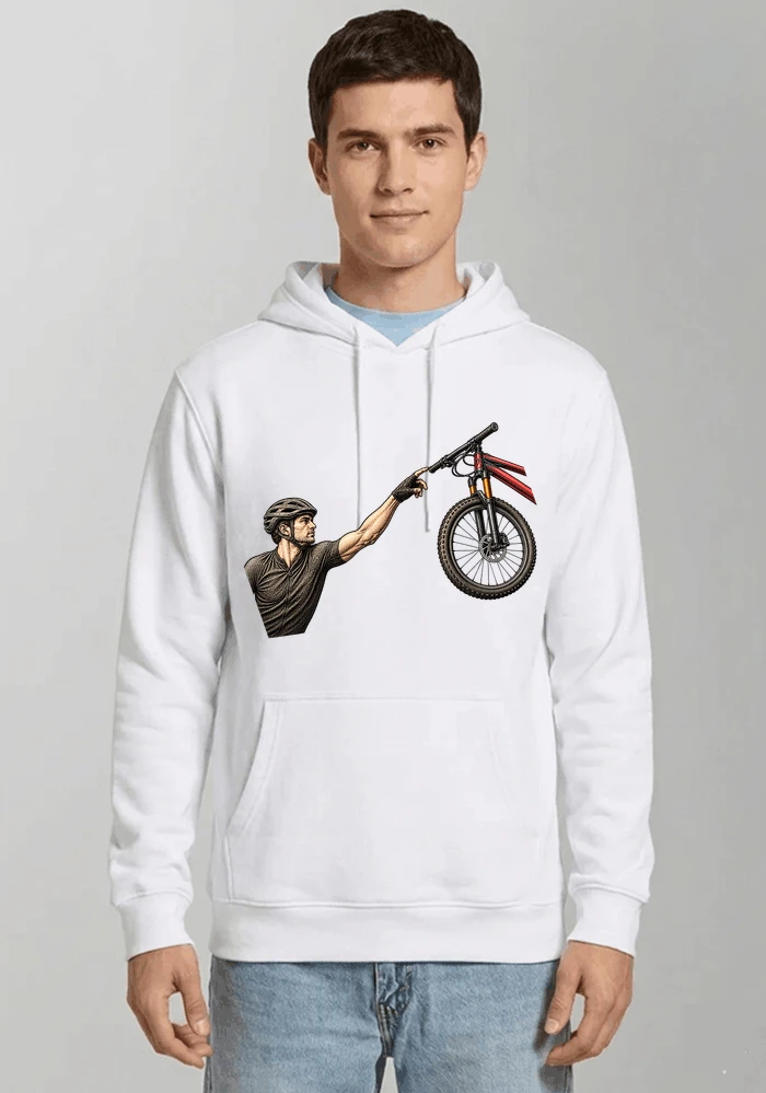 lustiges mountainbike parodiet shirt cooles mountainbike motiv fr biker kapuzenpullover white