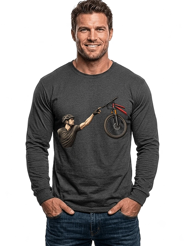 lustiges mountainbike parodiet shirt cooles mountainbike motiv fr biker langarmshirt anthracite melange