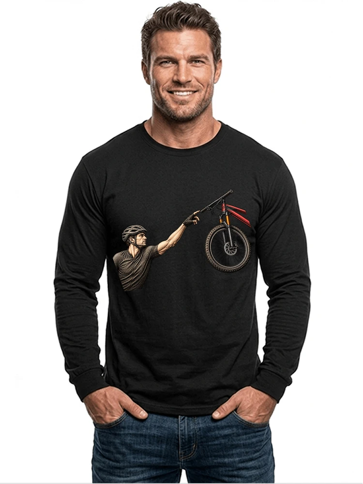 lustiges mountainbike parodiet shirt cooles mountainbike motiv fr biker langarmshirt black