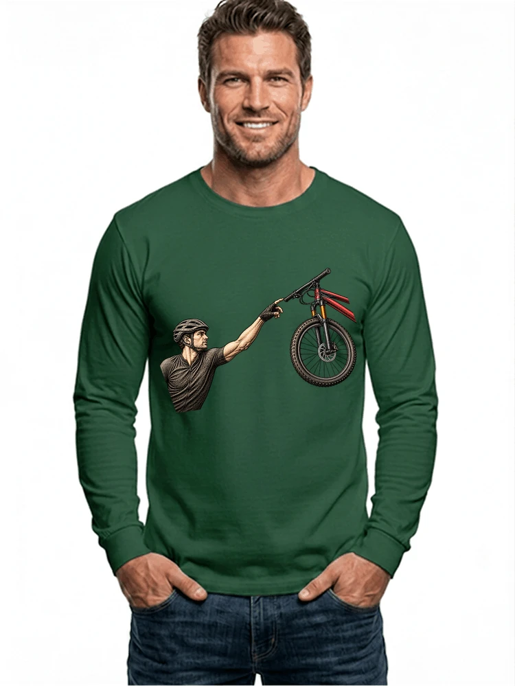 lustiges mountainbike parodiet shirt cooles mountainbike motiv fr biker langarmshirt forest green