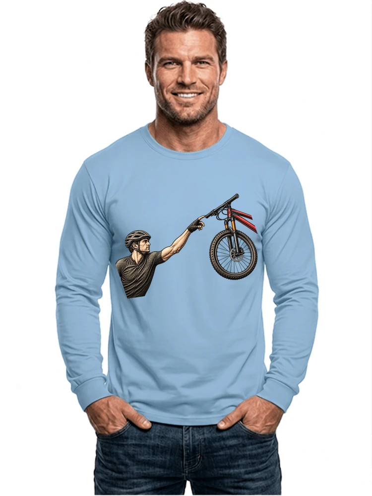 lustiges mountainbike parodiet shirt cooles mountainbike motiv fr biker langarmshirt light blue