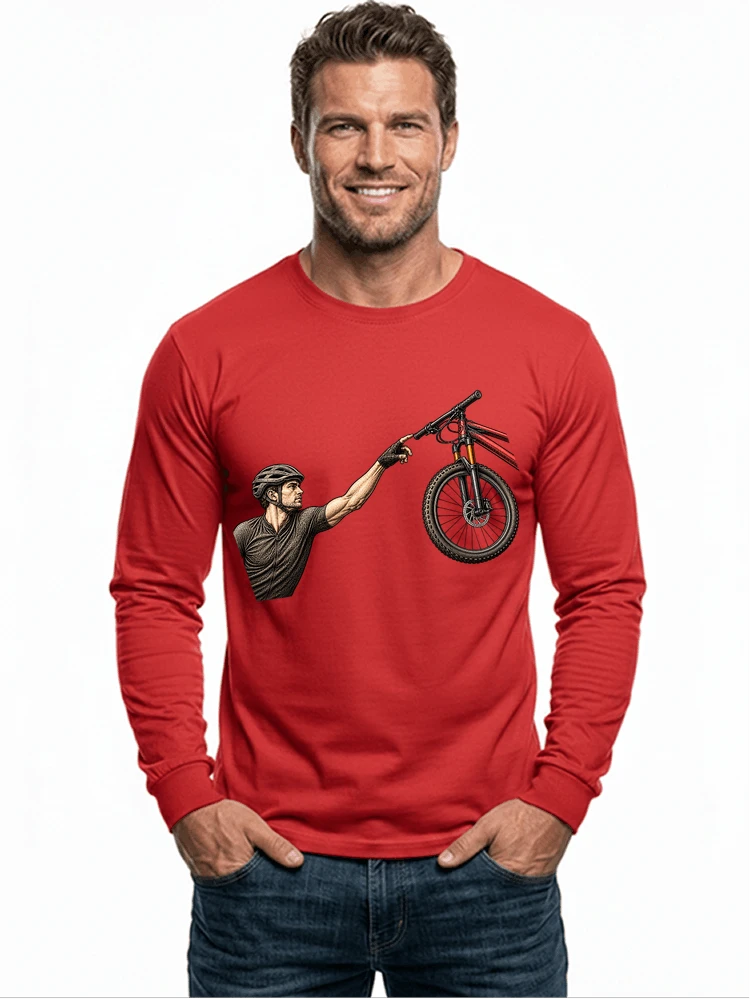 lustiges mountainbike parodiet shirt cooles mountainbike motiv fr biker langarmshirt red