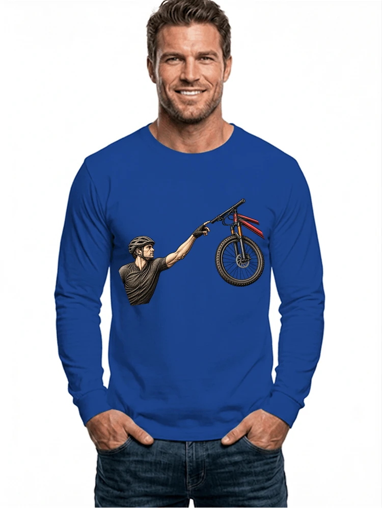 lustiges mountainbike parodiet shirt cooles mountainbike motiv fr biker langarmshirt royal blue