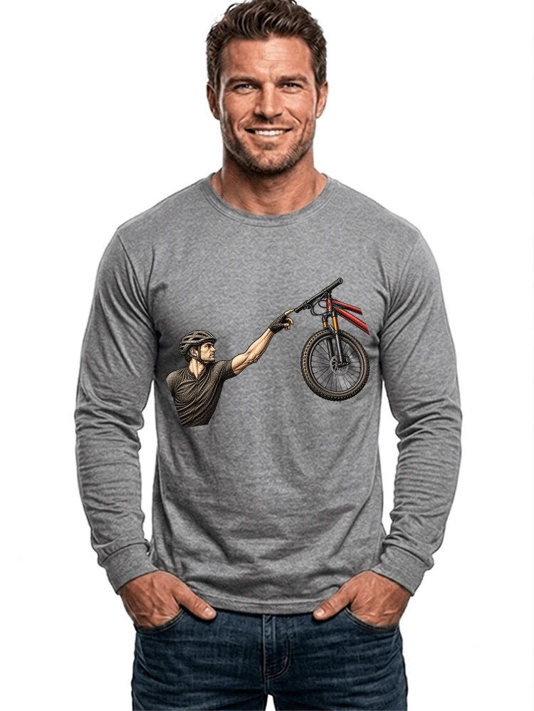 lustiges mountainbike parodiet shirt cooles mountainbike motiv fr biker langarmshirt sport grey