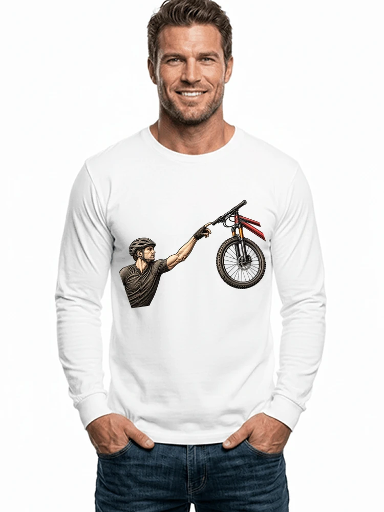 lustiges mountainbike parodiet shirt cooles mountainbike motiv fr biker langarmshirt white