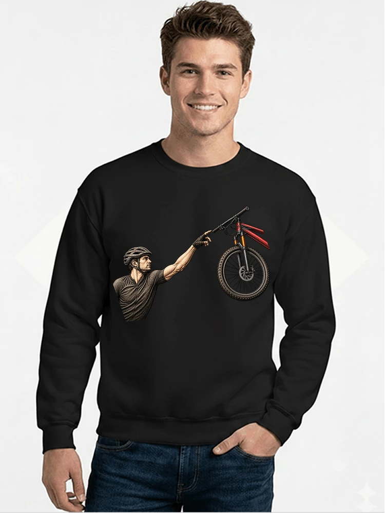 lustiges mountainbike parodiet shirt cooles mountainbike motiv fr biker sweatshirt mit rundhalsausschnitt black