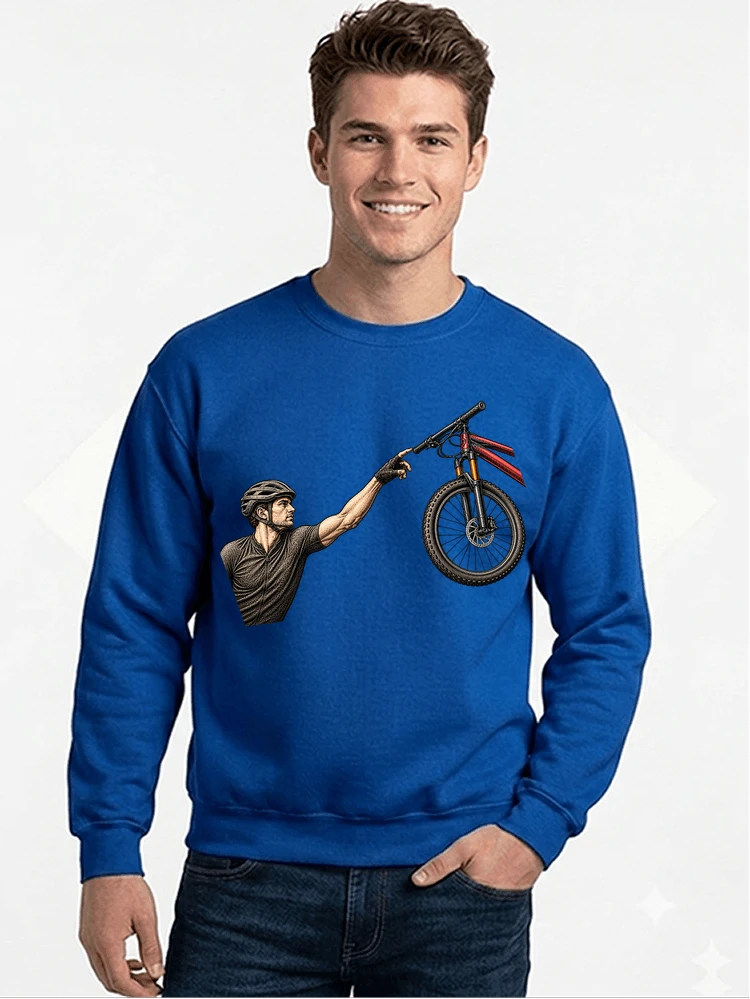lustiges mountainbike parodiet shirt cooles mountainbike motiv fr biker sweatshirt mit rundhalsausschnitt royal blue