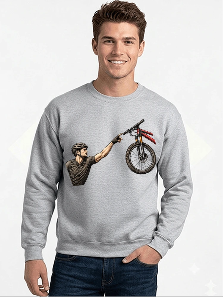 lustiges mountainbike parodiet shirt cooles mountainbike motiv fr biker sweatshirt mit rundhalsausschnitt sport grey