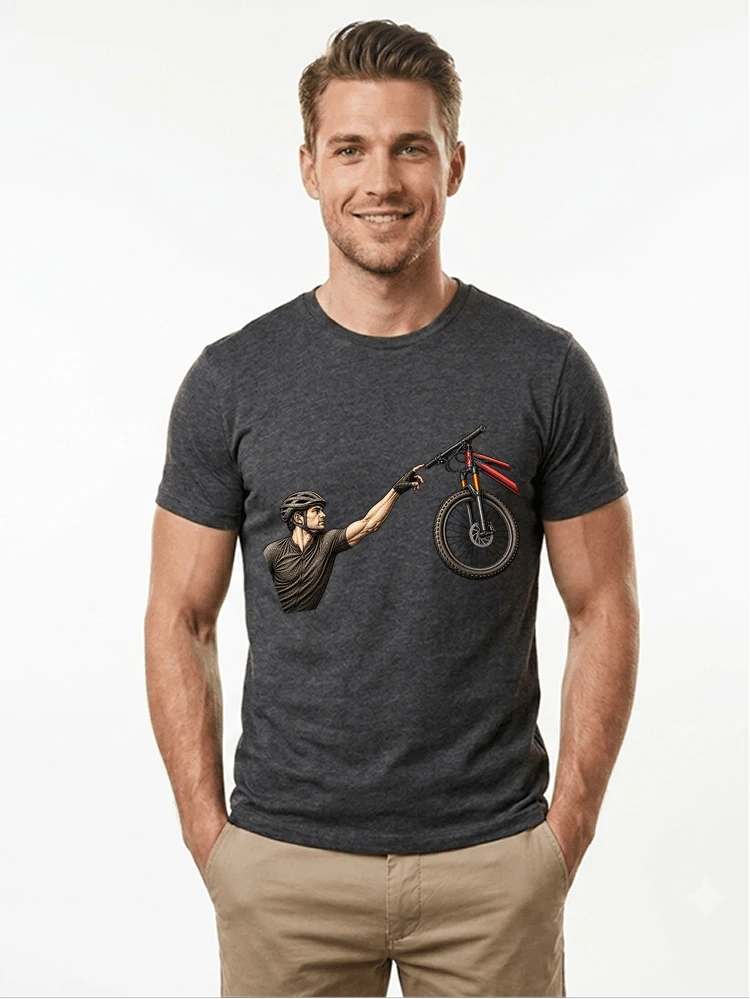 lustiges mountainbike parodiet shirt cooles mountainbike motiv fr biker t shirt anthracite melange