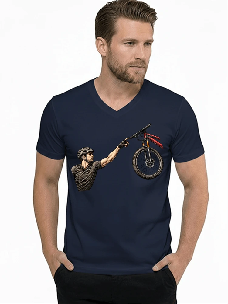 lustiges mountainbike parodiet shirt cooles mountainbike motiv fr biker t shirt mit v ausschnitt navy