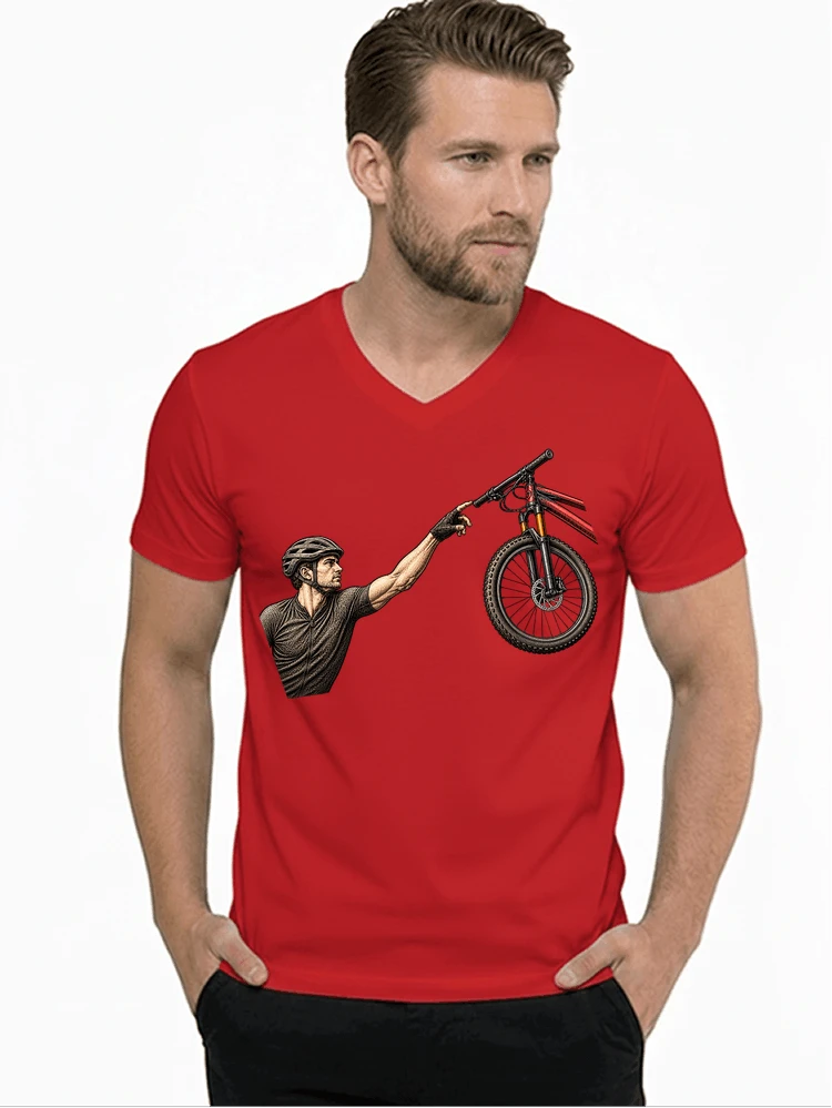 lustiges mountainbike parodiet shirt cooles mountainbike motiv fr biker t shirt mit v ausschnitt red