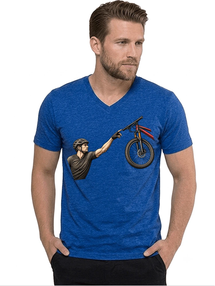 lustiges mountainbike parodiet shirt cooles mountainbike motiv fr biker t shirt mit v ausschnitt royal blue