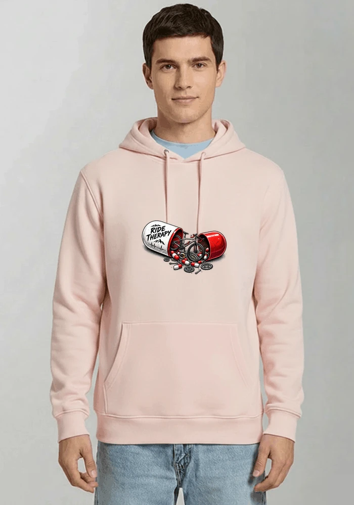 lustiges radsport geschenk herren damen kapuzenpullover light pink