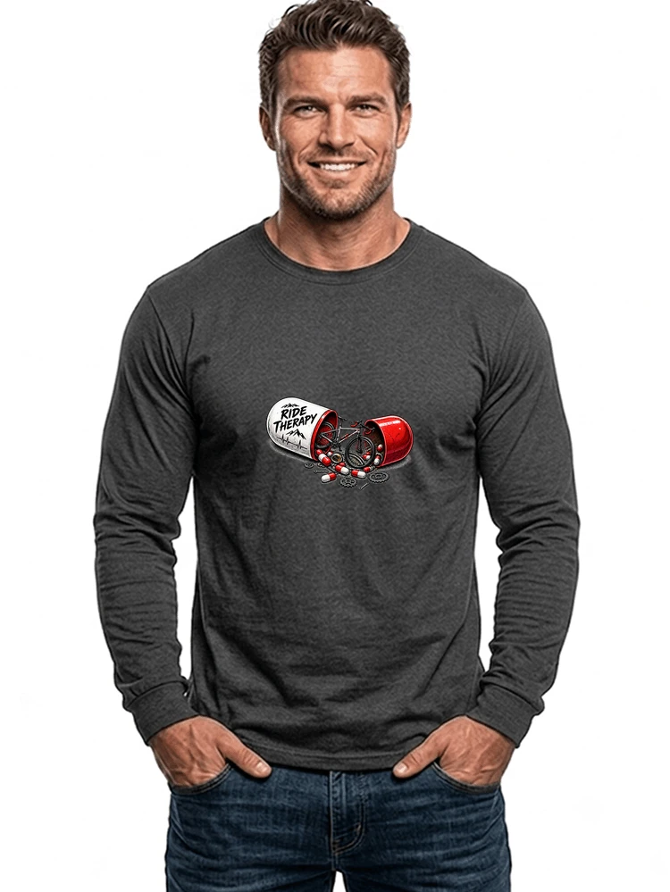 lustiges radsport geschenk herren damen langarmshirt anthracite melange