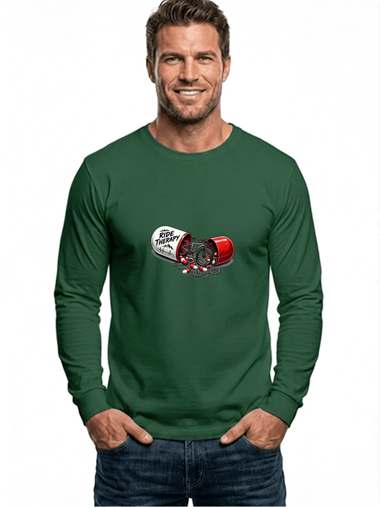 lustiges radsport geschenk herren damen langarmshirt forest green
