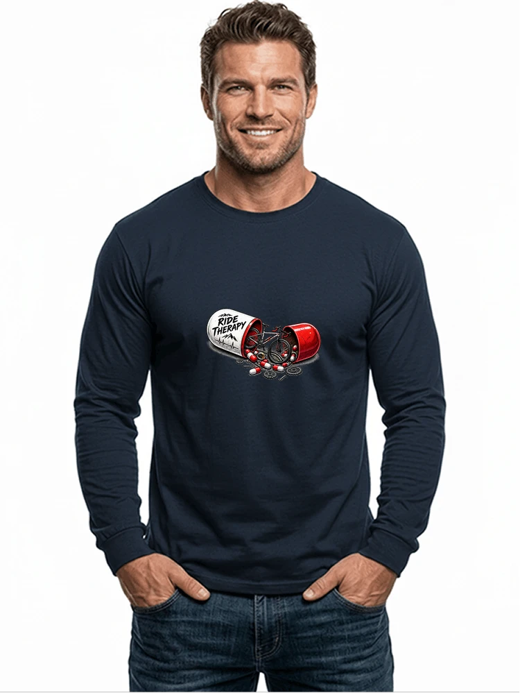 lustiges radsport geschenk herren damen langarmshirt navy