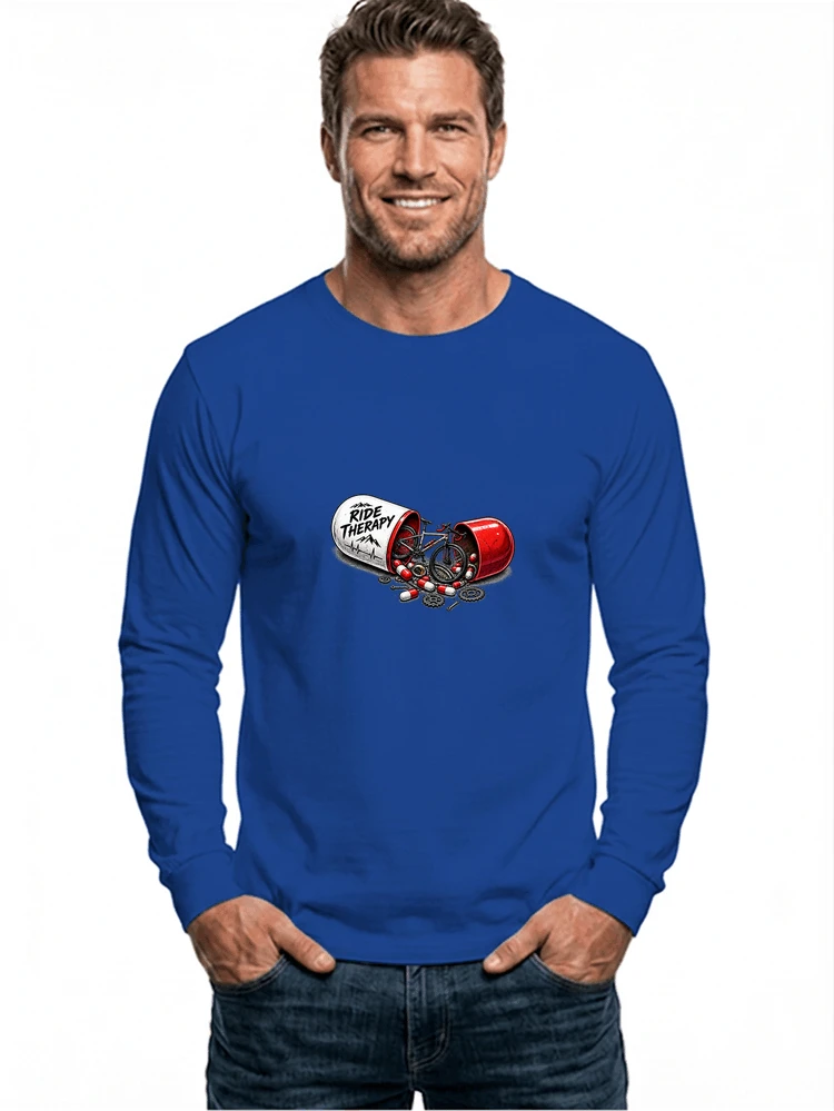 lustiges radsport geschenk herren damen langarmshirt royal blue