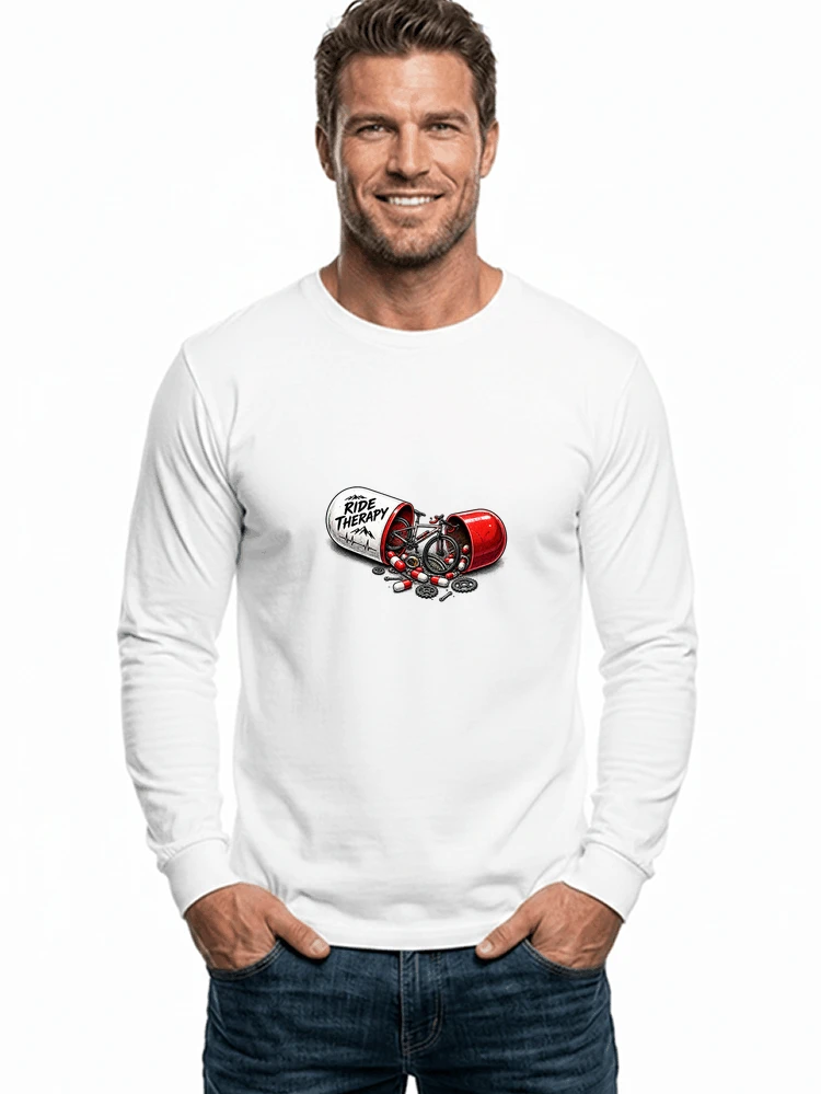 lustiges radsport geschenk herren damen langarmshirt white