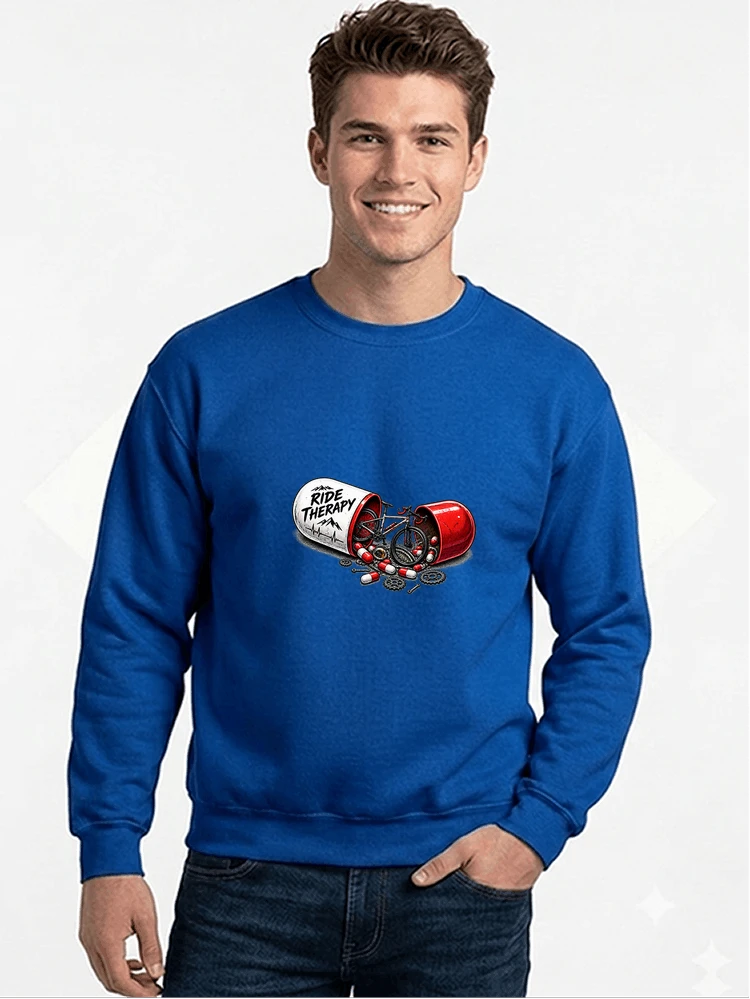 lustiges radsport geschenk herren damen sweatshirt mit rundhalsausschnitt royal blue