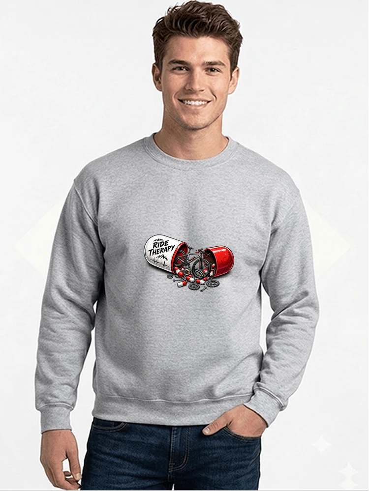 lustiges radsport geschenk herren damen sweatshirt mit rundhalsausschnitt sport grey