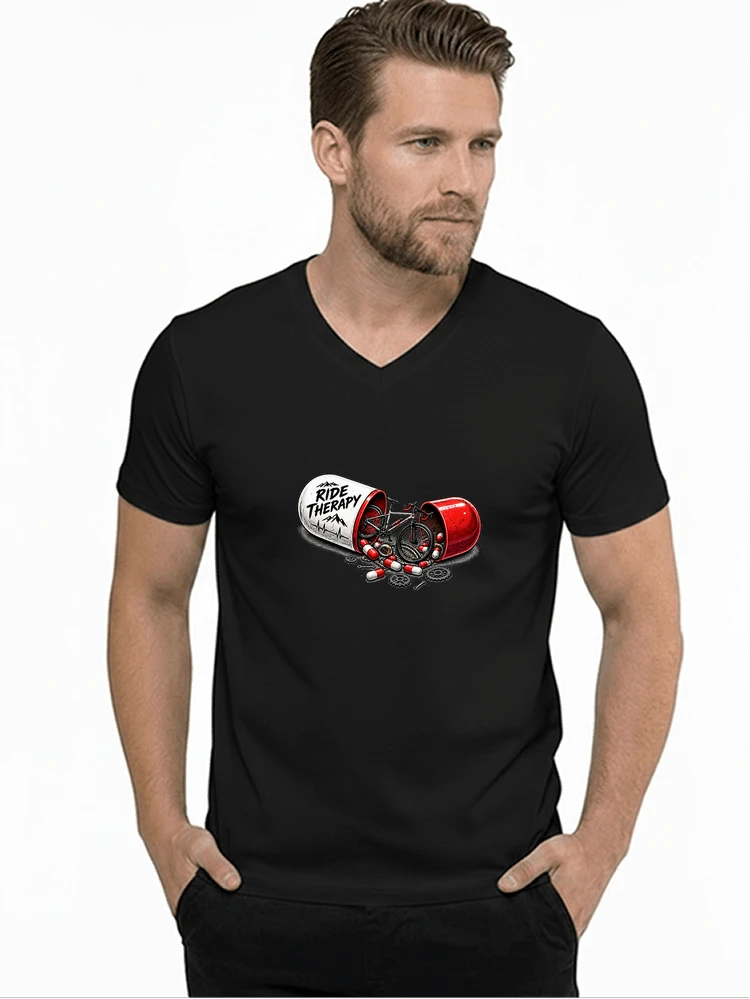 lustiges radsport geschenk herren damen t shirt mit v ausschnitt black