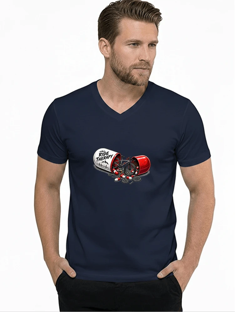 lustiges radsport geschenk herren damen t shirt mit v ausschnitt navy