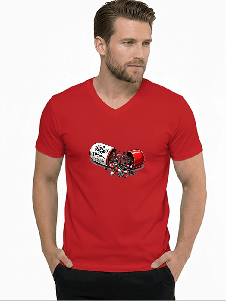 lustiges radsport geschenk herren damen t shirt mit v ausschnitt red