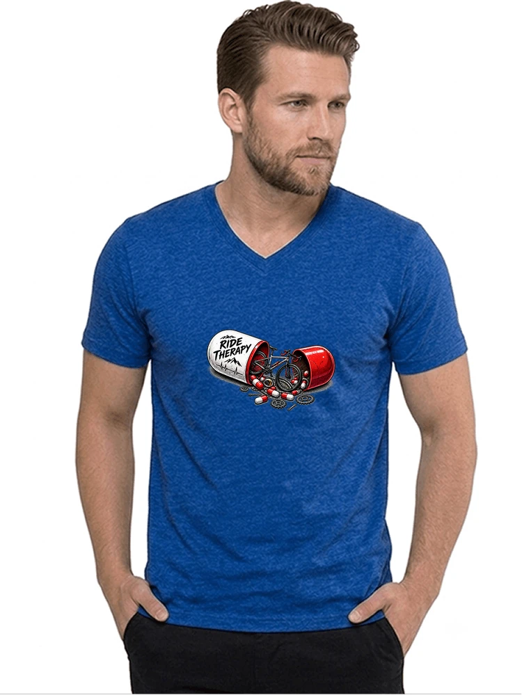 lustiges radsport geschenk herren damen t shirt mit v ausschnitt royal blue