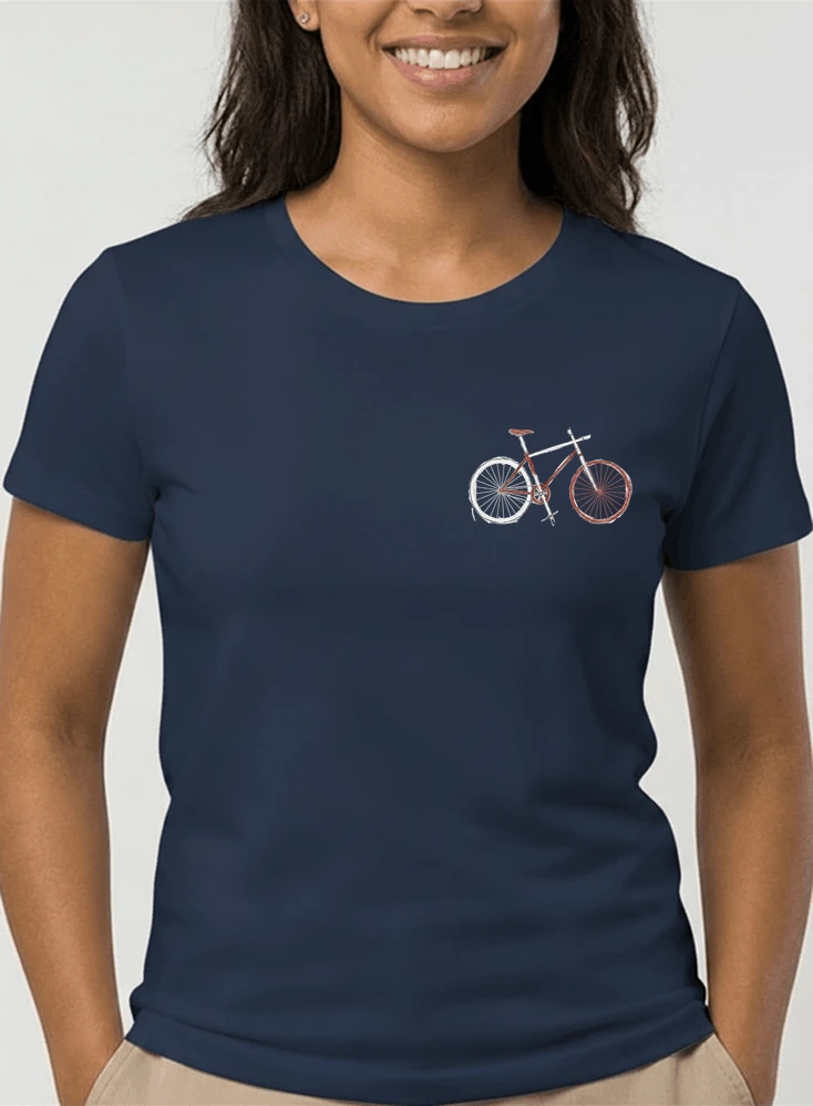 minimalist bike design fahrrad t shirt rennrad gravel mtb radfahrer shirt geschenk fr fahrradfahrer cycling sport outdoor freizeit damen t shirt navy